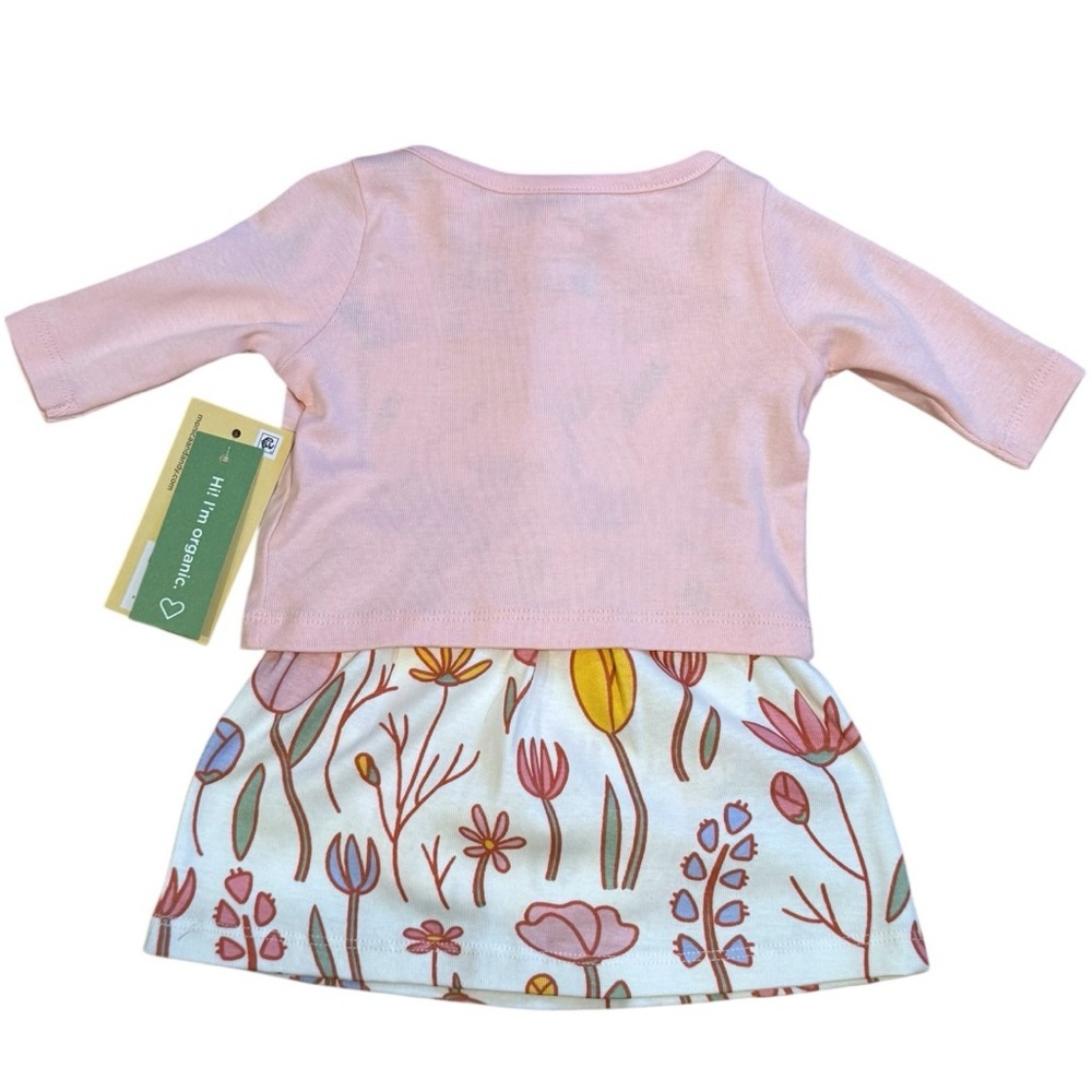 Monica + Andy Organic Newborn Dress & Cardigan Set Pink Floral NWT GOTS - Picture 10 of 12